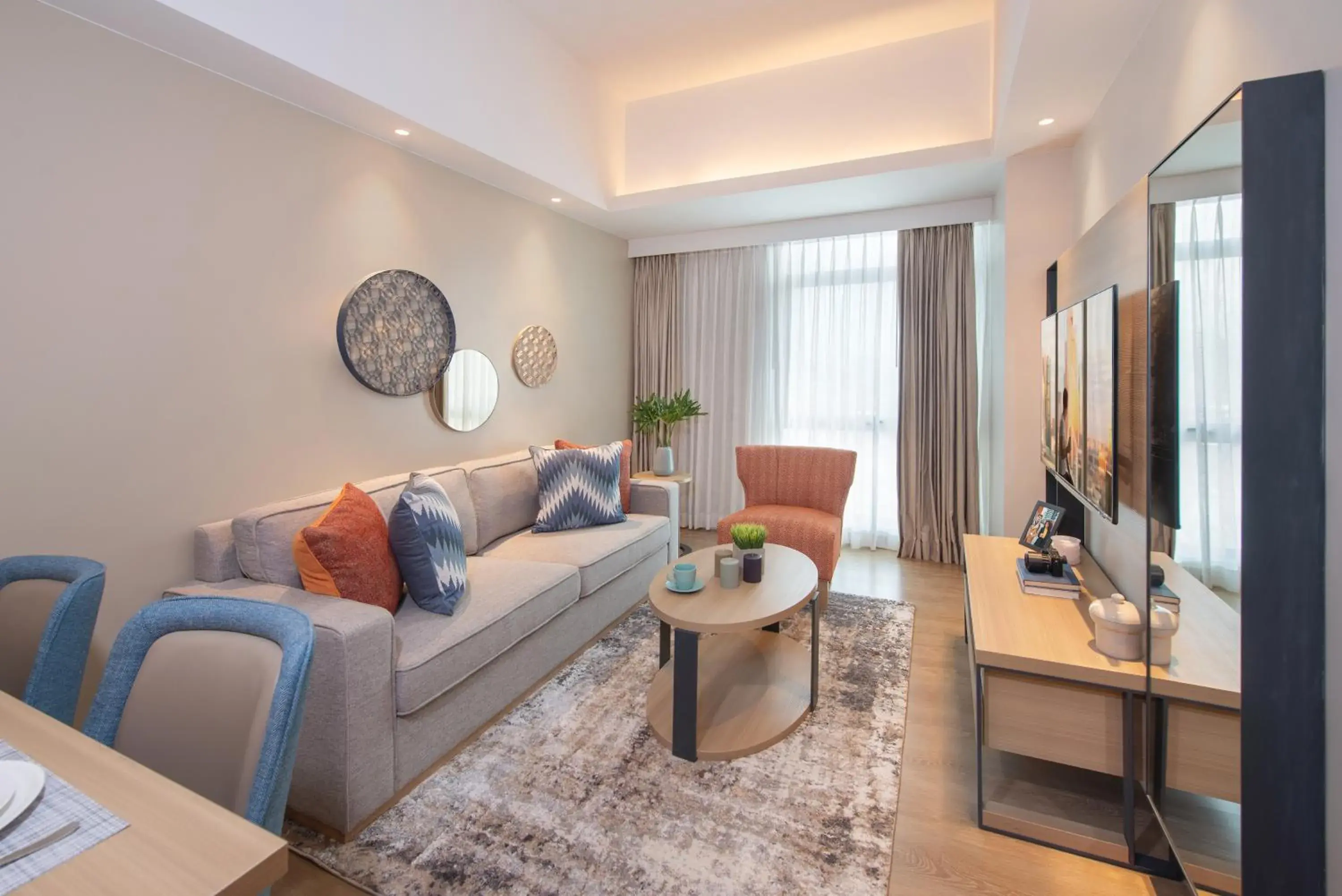 Seating area in Citadines Roces Quezon City